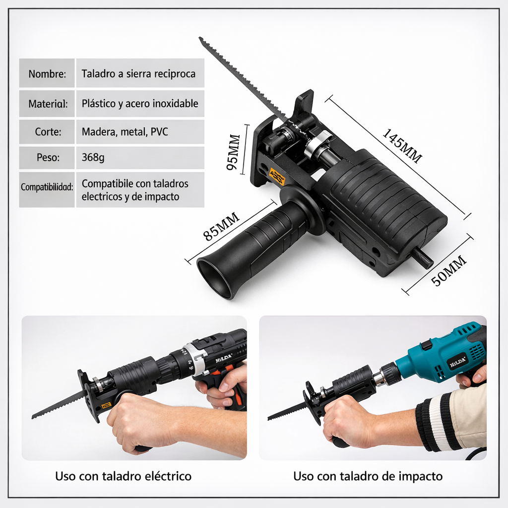 ADAPTADOR DE SIERRA CALADORA PARA TALADRO