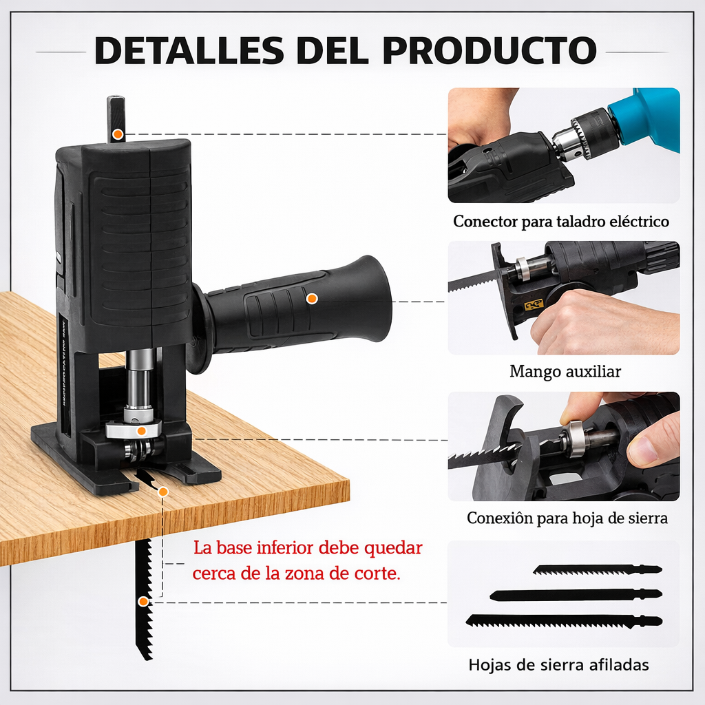 ADAPTADOR DE SIERRA CALADORA PARA TALADRO