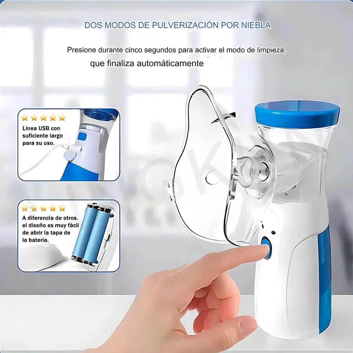 Nebulizador Portatil Niños Y Adultos Mesh Vaporizador
